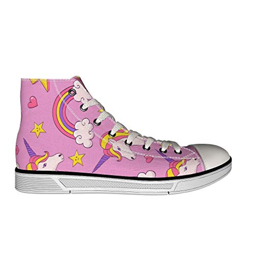 Pink Unicorn Rainbows Women Canvas Lace Up Trainers – All Things Unicorn