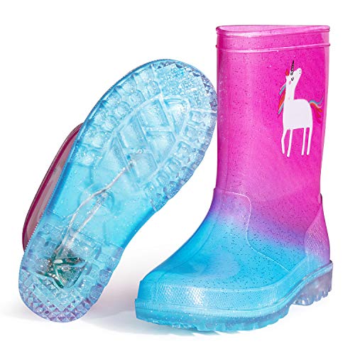 Unicorn Light-Up Rain Boots, Flashing 