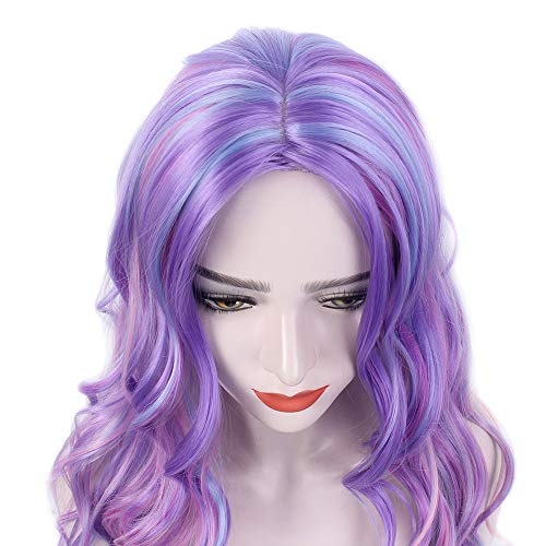 Lilac Unicorn Wig Ombre Long Curly Wavy Synthetic Hair ...