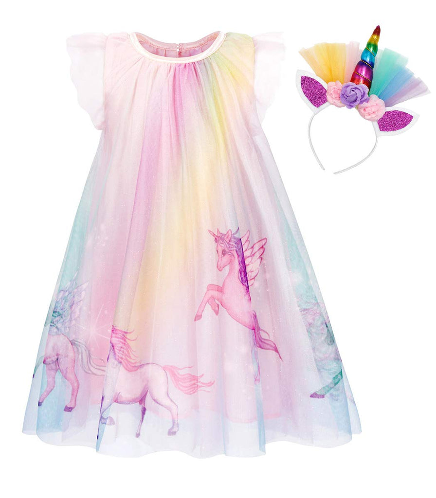 Cute Pastel Unicorn Dress with Short Sleeves - Pastel Rainbow Colours – All  Things Unicorn