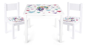 unicorn kids table and chairs