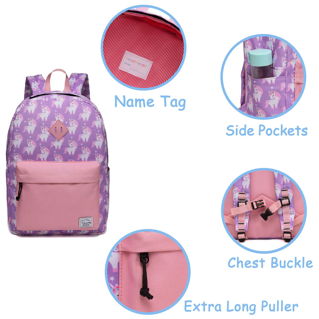 VASCHY Kids Backpack Girls, Children's Backpack Unicorn Preschool Back