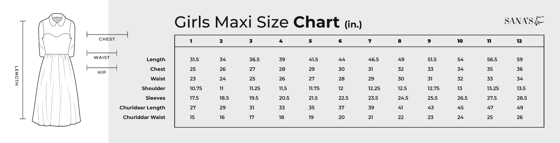 Kids Pants Size Charts - VerbNow