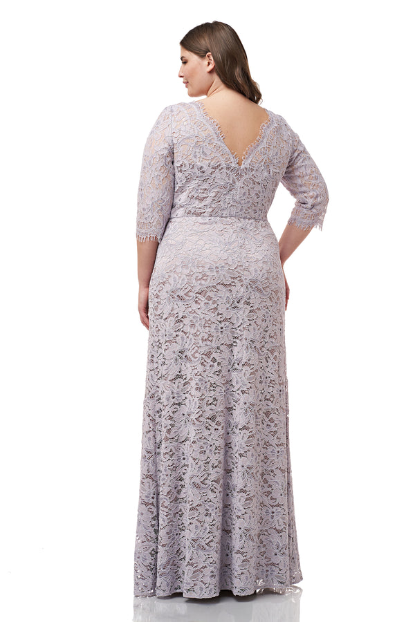 js collections lace peplum gown