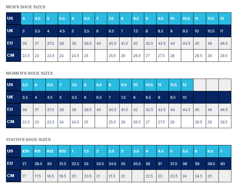 asics gel lyte iii size chart