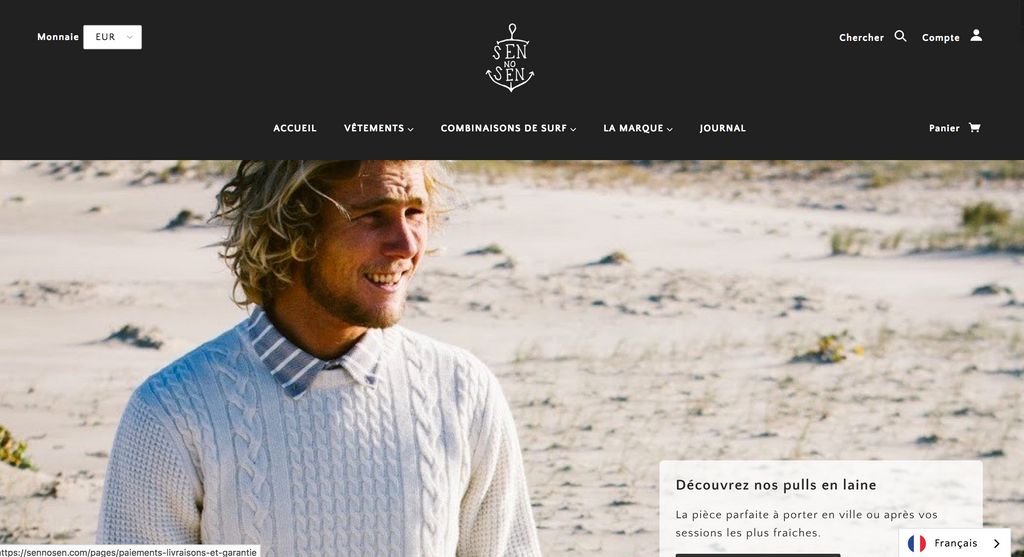 boutique en ligne Sen No Sen, la marque de surf