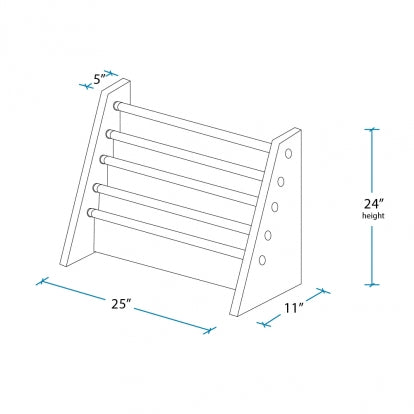 white sling bookcase