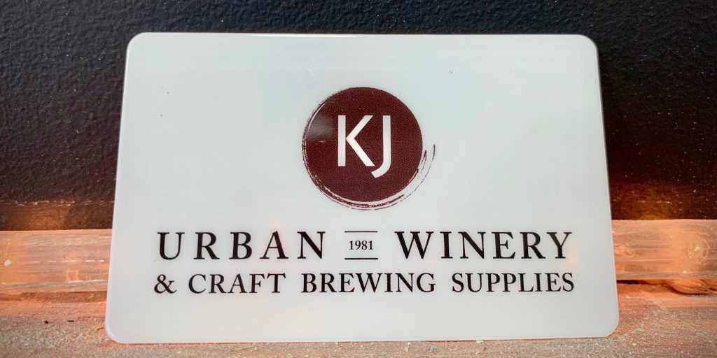 In-Store Gift Cards - KJ Urban Winery & Craft Brewing Supplies Inc.