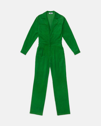 FOREST GREEN CORDUROY JUMPSUIT