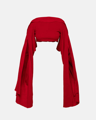 Cowl Neck Red Top