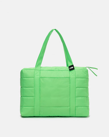 NEON GREEN PUFFER BAG