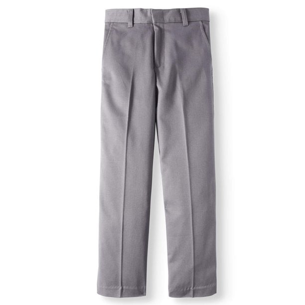 George Boys' School Uniform - Flat Front Pants (Regular, Slim & Husky) (7  R, Grey) : : Clothing, Shoes & Accessories