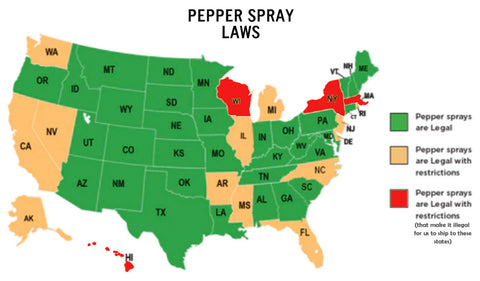 Pepper Spray Law Map
