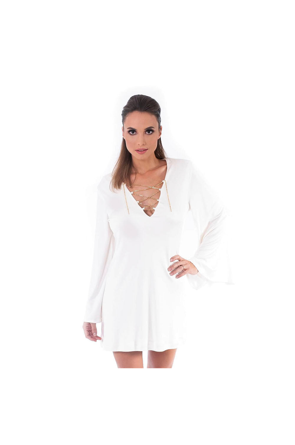 white silk dress mini