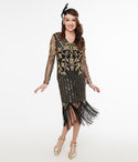 Sophisticated Mesh Sequined Beaded Long Sleeves Dress