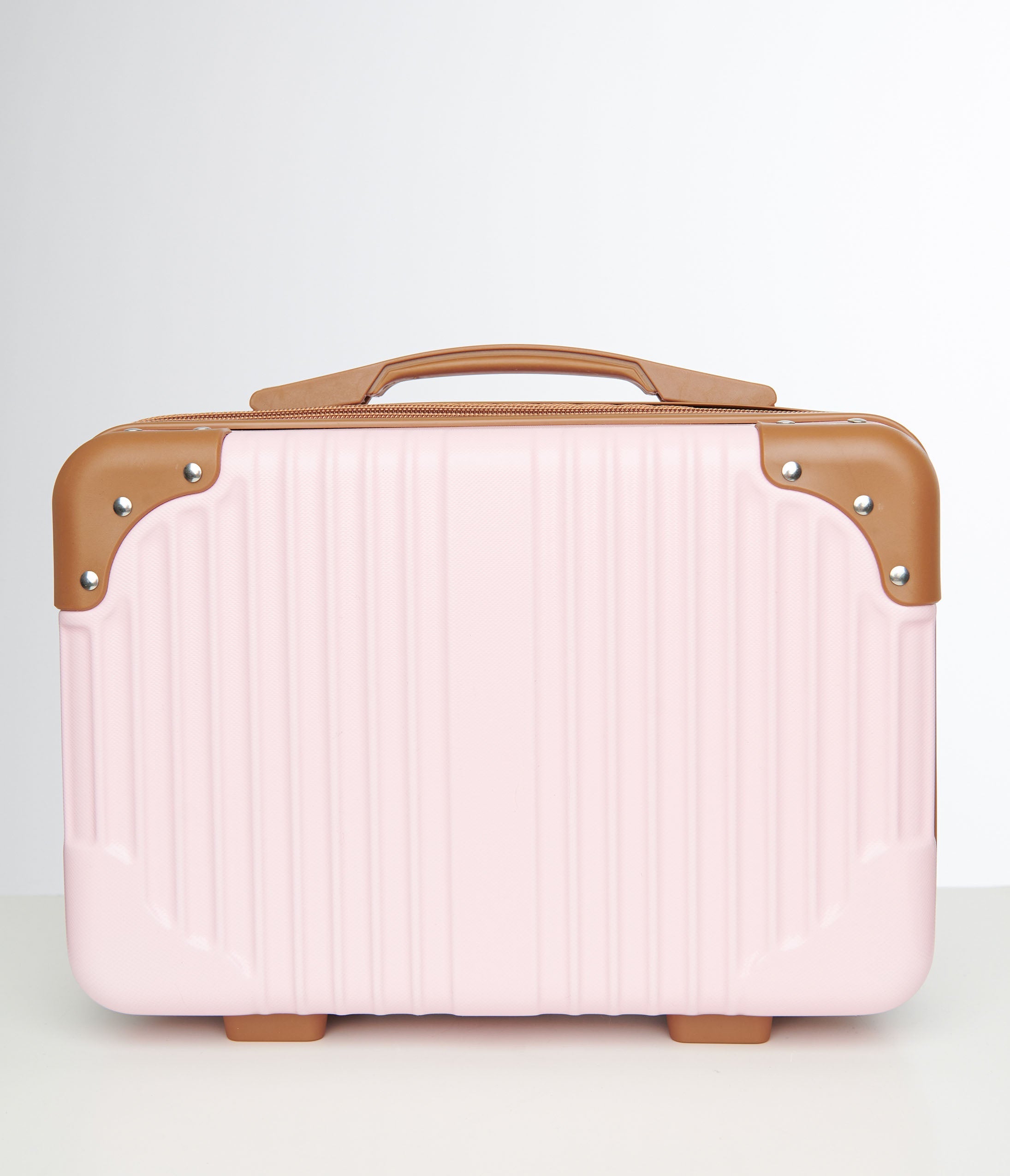 

1950S Pink & Brown Suitcase Makeup Case