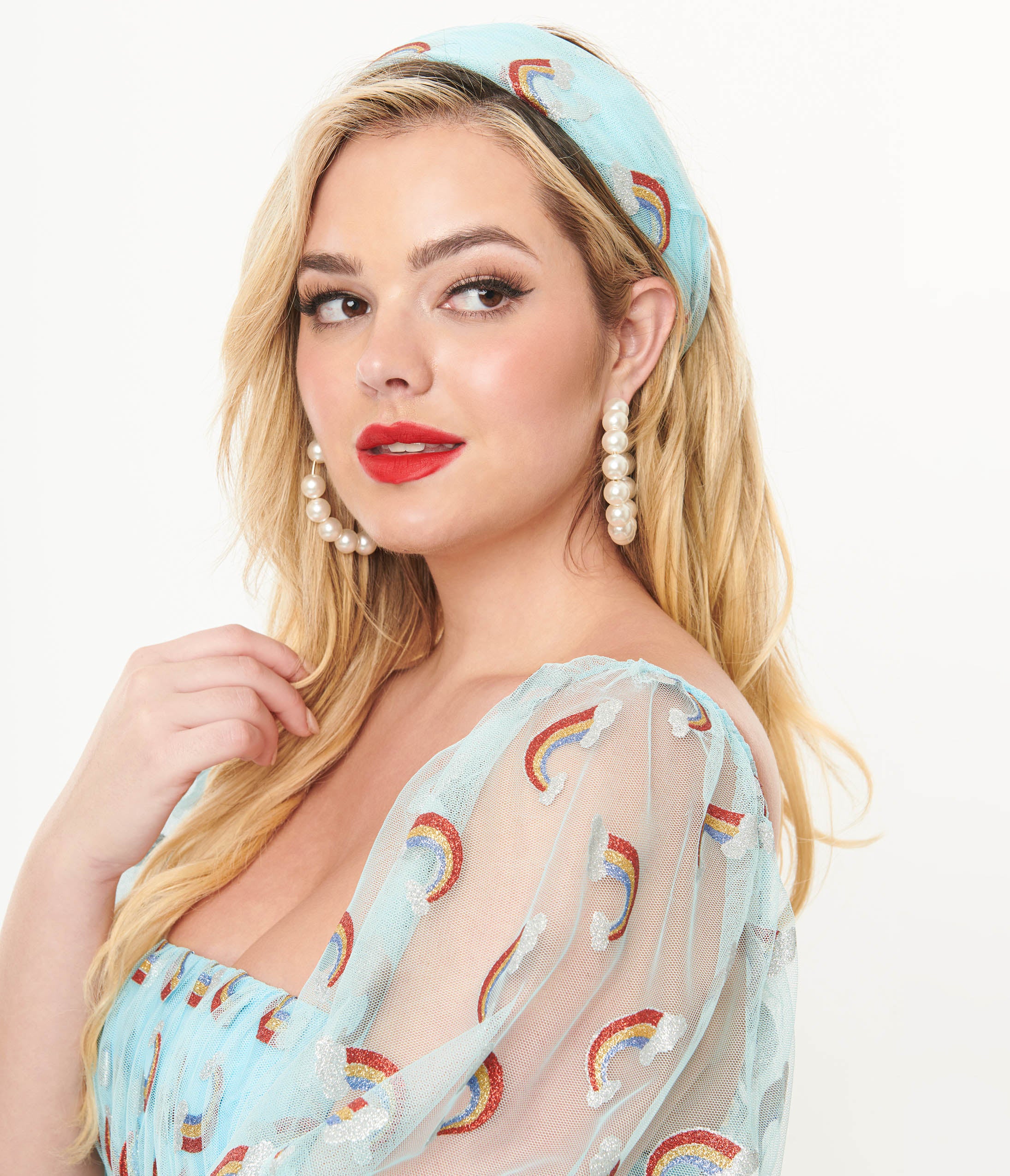 

Smak Parlour Light Blue Glitter Rainbow Hair Scarf