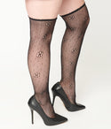 Womens Fishnet Dot Footed  Stockings by Leg Avenue Inc
