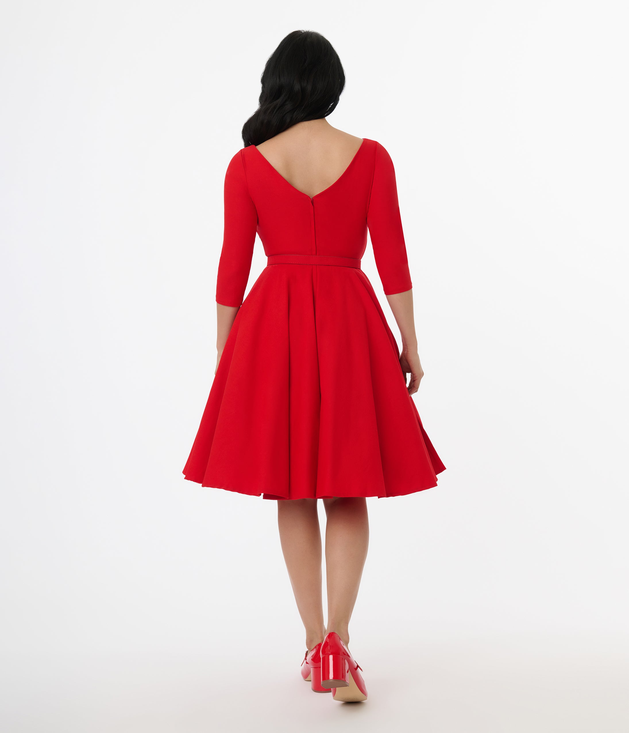 Unique Vintage 1950s Bright Red Devon Swing Dress(XS/2)