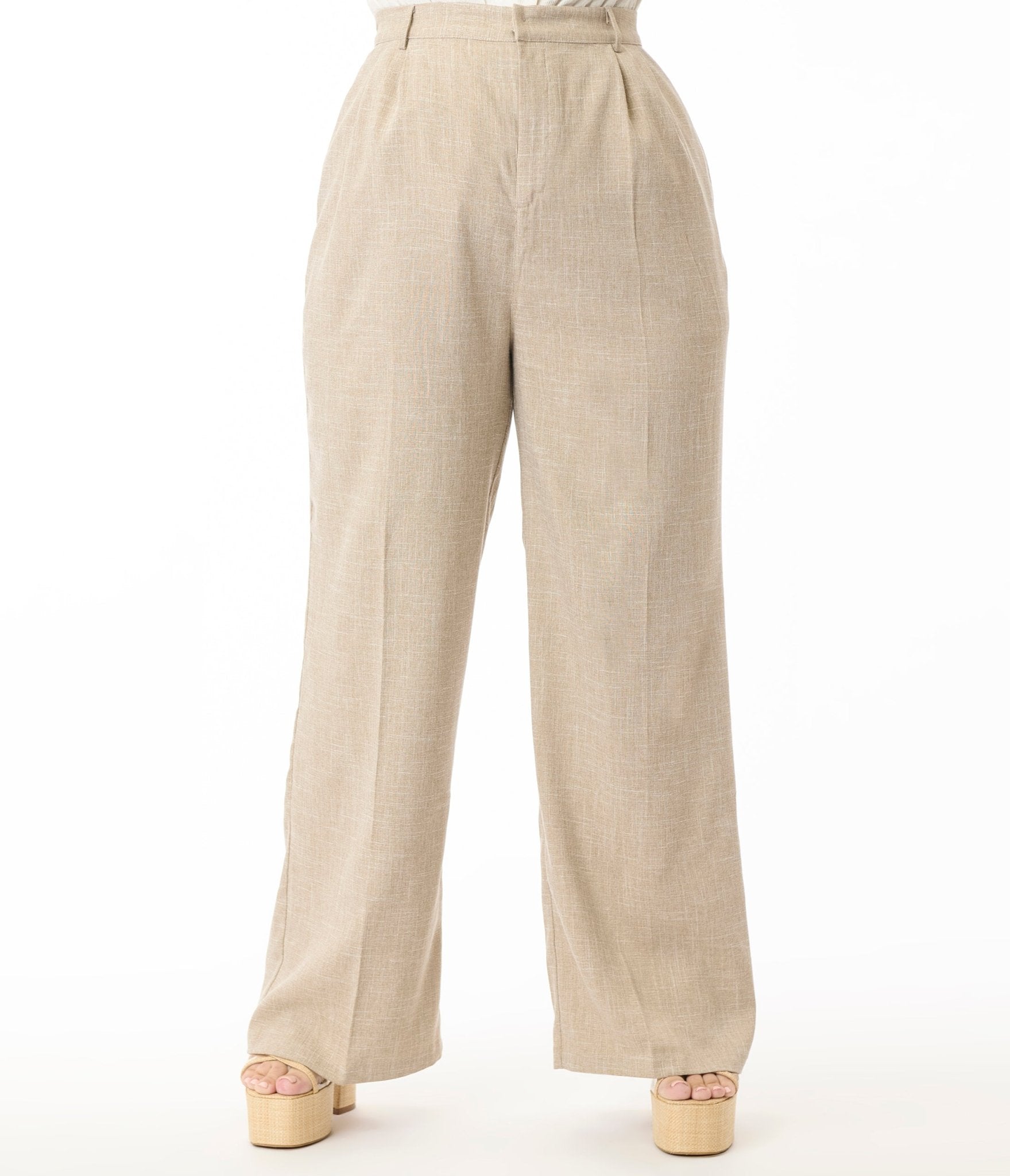 Banned Plus Size 1940s Sand Stripe Martha Trousers(1X)