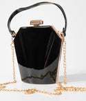 Patent Leatherette Coffin Handbag
