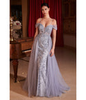 Sophisticated Corset Waistline Wrap Fitted Lace-Up Off the Shoulder Prom Dress