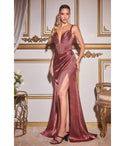 Sexy Satin Slit Pleated Draped Corset Waistline Homecoming Dress/Prom Dress