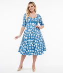 Swing-Skirt General Print Dress by Dolly And Dotty
