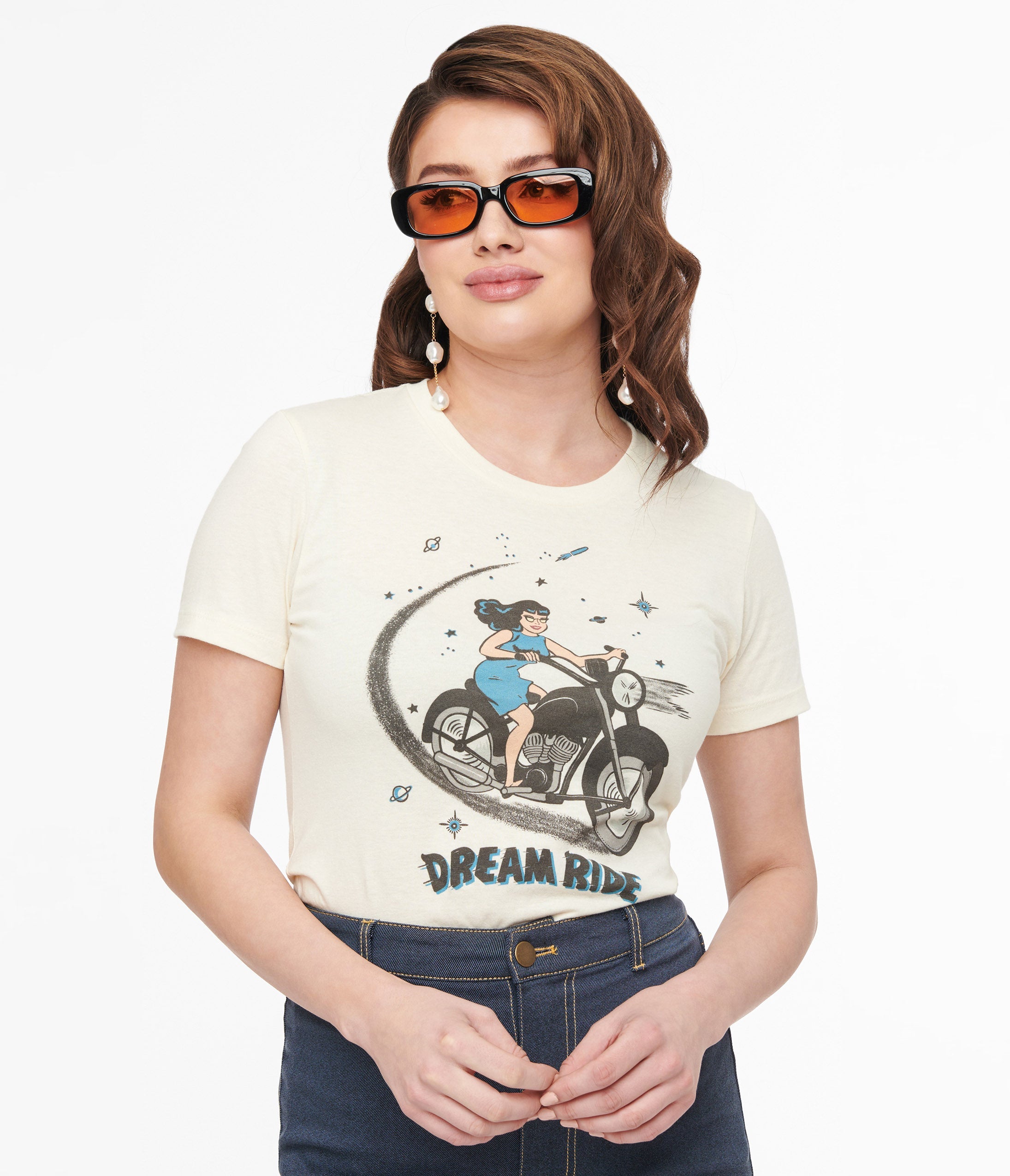 

Dream Ride Cotton Fitted Graphic Tee