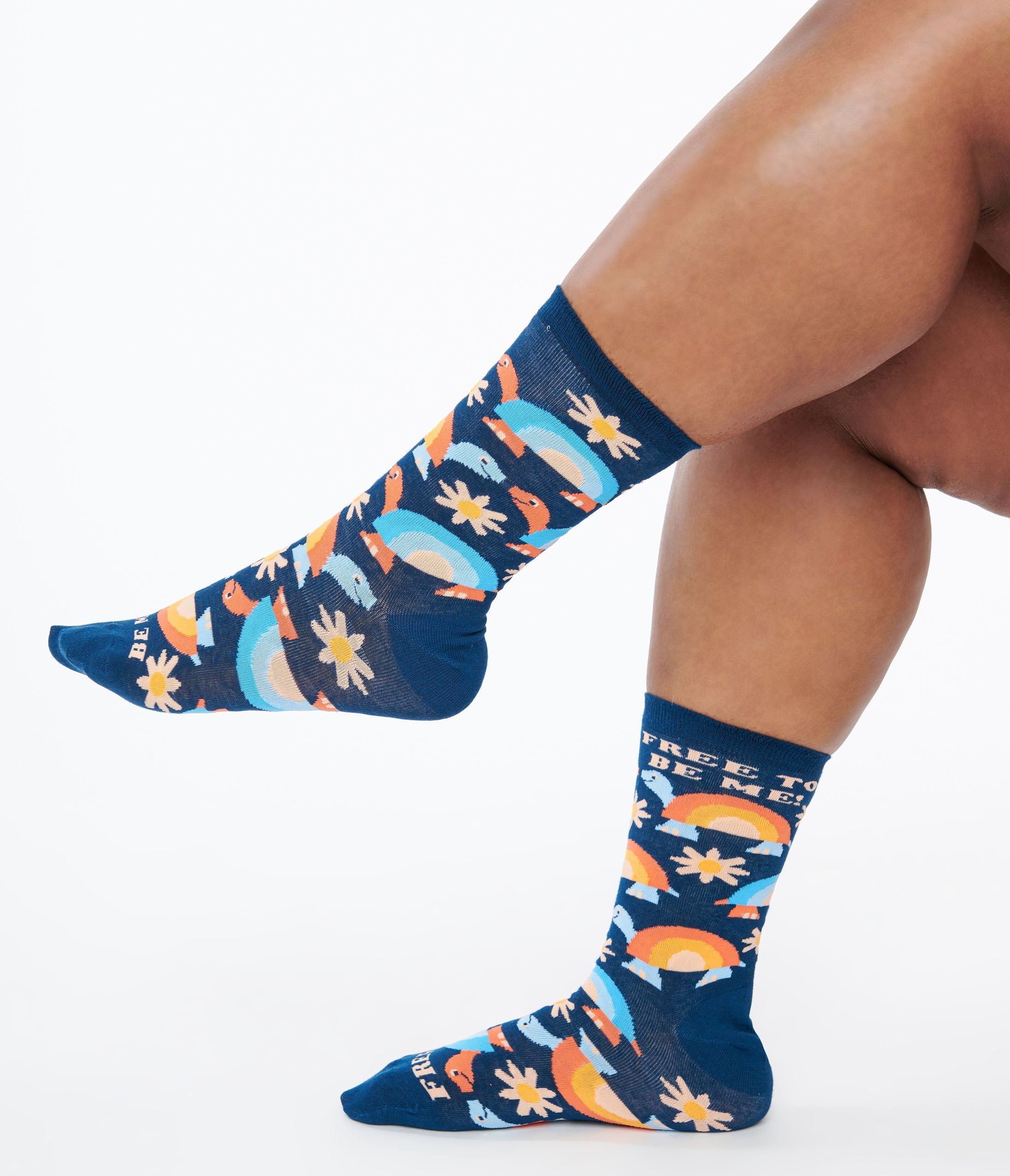 

Free To Be Me Rainbow Crew Socks