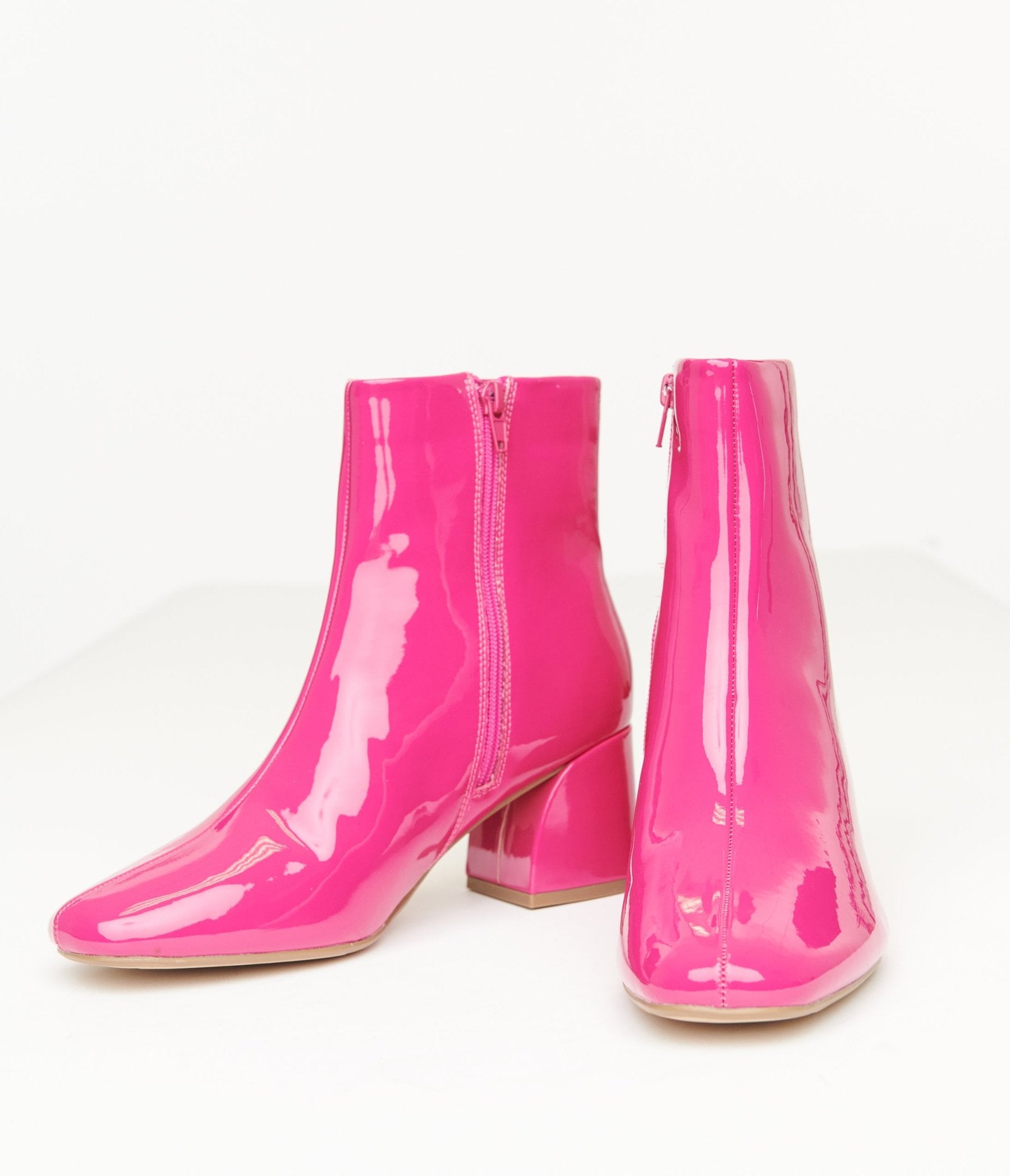 Fuchsia Patent Leatherette Booties(6)