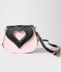 Light Pink & Heart Shaped Leatherette Crossbody Bag