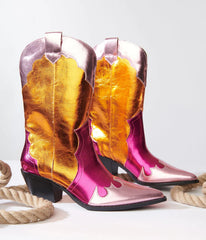 Metallic Multicolored Cowboy Boot