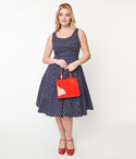 Swing-Skirt Cotton Polka Dots Print Vintage Dress