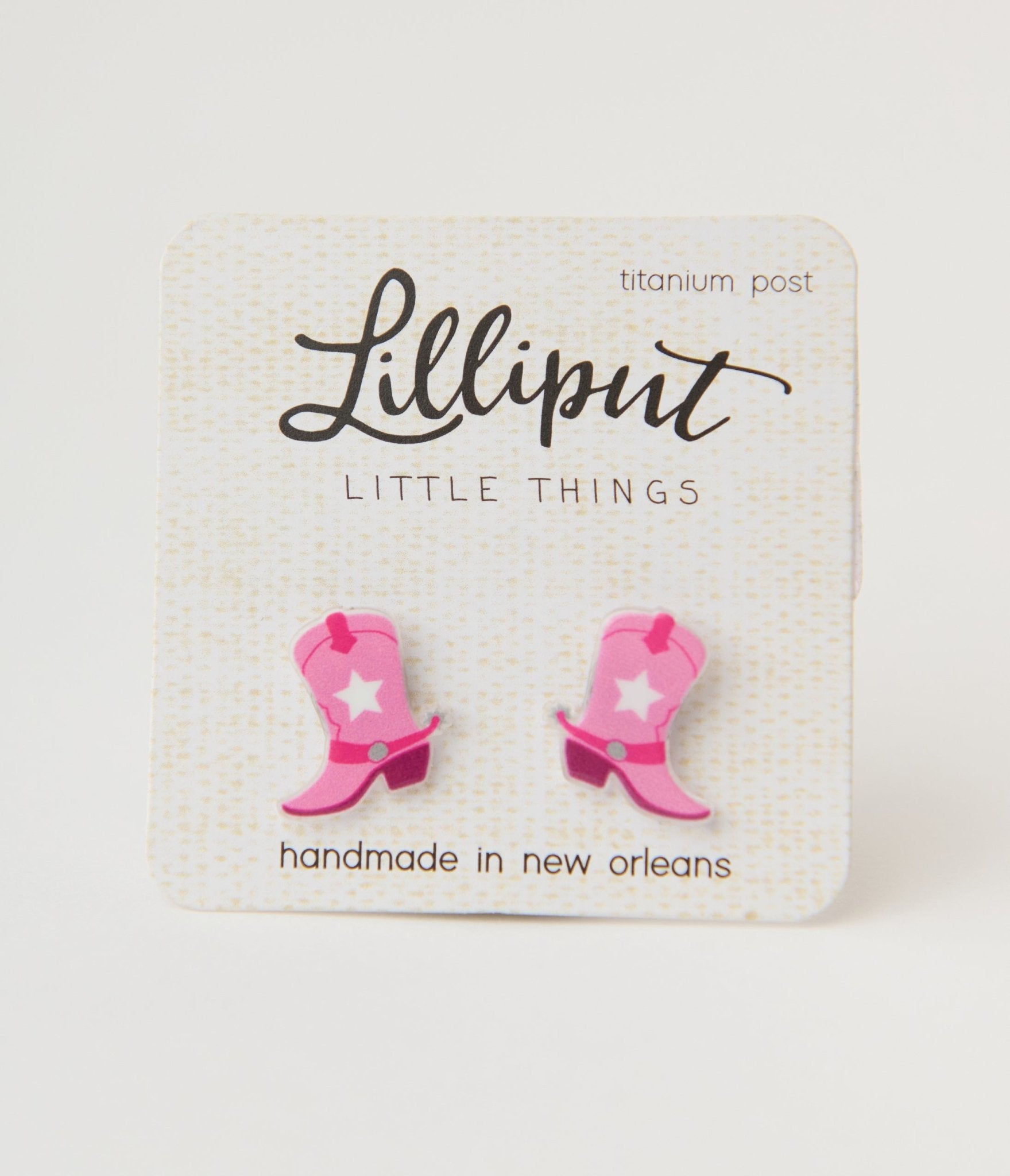 Pink Cowgirl Boot Earrings