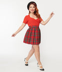 Plus Plaid Pleated Mini Skirt