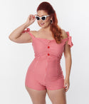 Plus Retro Style Gingham One Piece Swimsuit