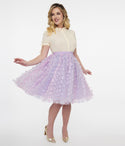 1950s Lavender & Butterfly Tulle Sweetie Pie Flare Skirt