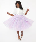 Plus 1950s Lavender & Butterfly Tulle Sweetie Pie Flare Skirt
