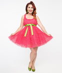Sleeveless Empire Waistline Tulle Dress With a Sash and Ruffles by Smak Parlour