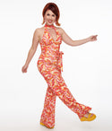 1960s Psychedelic Paisley Glamour Goddess Jumpsuit