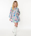 Scoop Neck Fit-and-Flare Self Tie Keyhole Fitted Floral Print Long Sleeves Dress