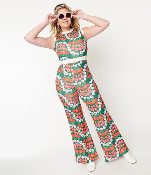 Self Tie Fitted Keyhole Knit General Print Jumpsuit With a Bow(s)