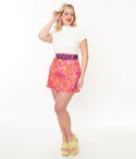 Hot Mod Floral Easy Does It Mini Skirt