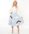 1950s & Rainbow Sequin Soda Shop Swing Skirt