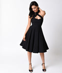 Plus Size A-line Vintage Pocketed Halter Sweetheart Princess Seams Waistline Cocktail Homecoming Dress/Party Dress