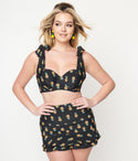 & Pineapple Print Totally Tied Up Swim Top