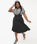 Plus 1950s Suspender Swing Skirt