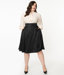 Plus Retro Style High Waist Vivien Swing Skirt