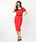 Short Sleeves Sleeves Sweetheart Belted Back Zipper Elasticized Waistline Polka Dots Print Dress